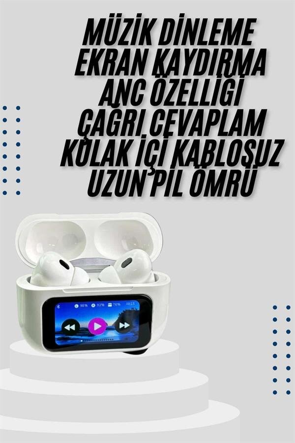 Dokunmatik Ekranlı Air Pro 2 ANC Kulaklık Kablosuz Çok Fonksiyonlu 1 Dokunmatik Ekranlı Air Pro 2 ANC Kulaklık Kablosuz Çok Fonksiyonlu