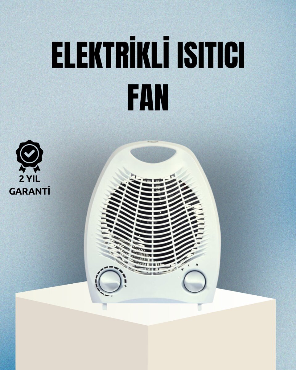 Fanlı Elektrikli Isıtıcı – 3 Kademeli Isı Ayarı ve Güvenli Kullanım 1 Fanlı Elektrikli Isıtıcı – 3 Kademeli Isı Ayarı ve Güvenli Kullanım