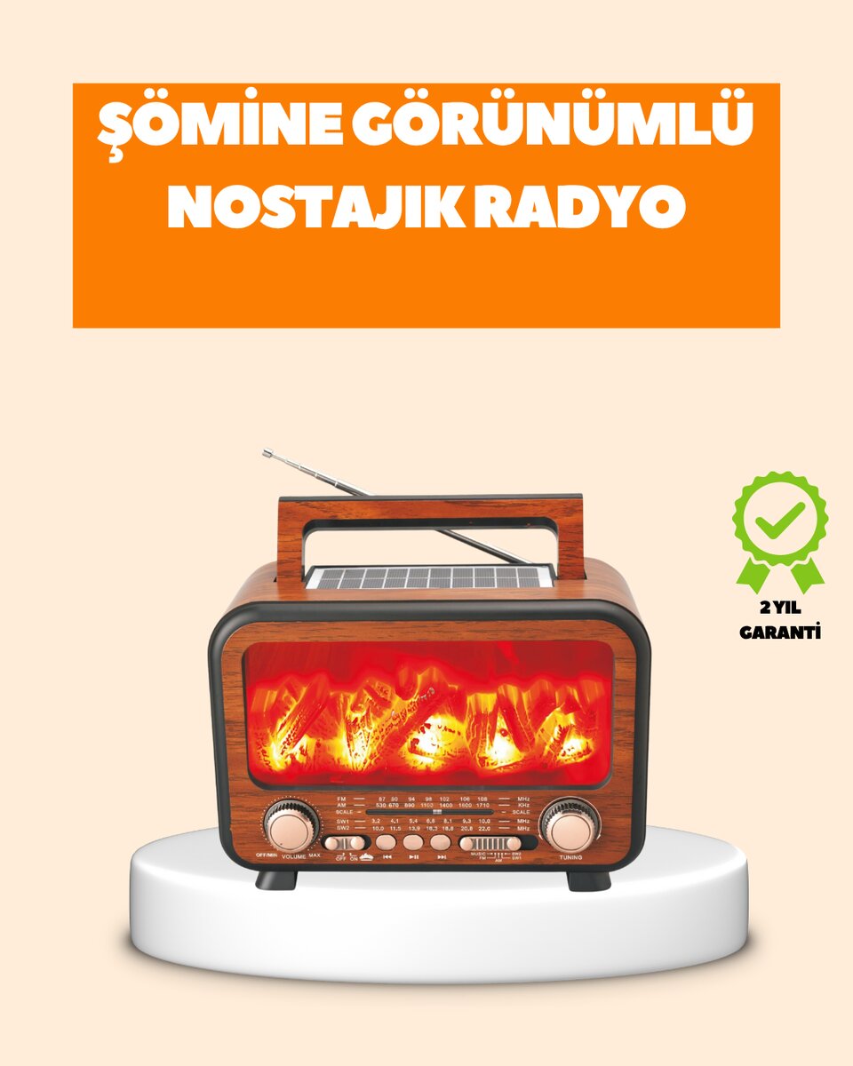Şömine Alev Işıklı Solar Bluetooth Hoparlör – 7W Güçlü Ses FM Radyo 1 Şömine Alev Işıklı Solar Bluetooth Hoparlör – 7W Güçlü Ses FM Radyo