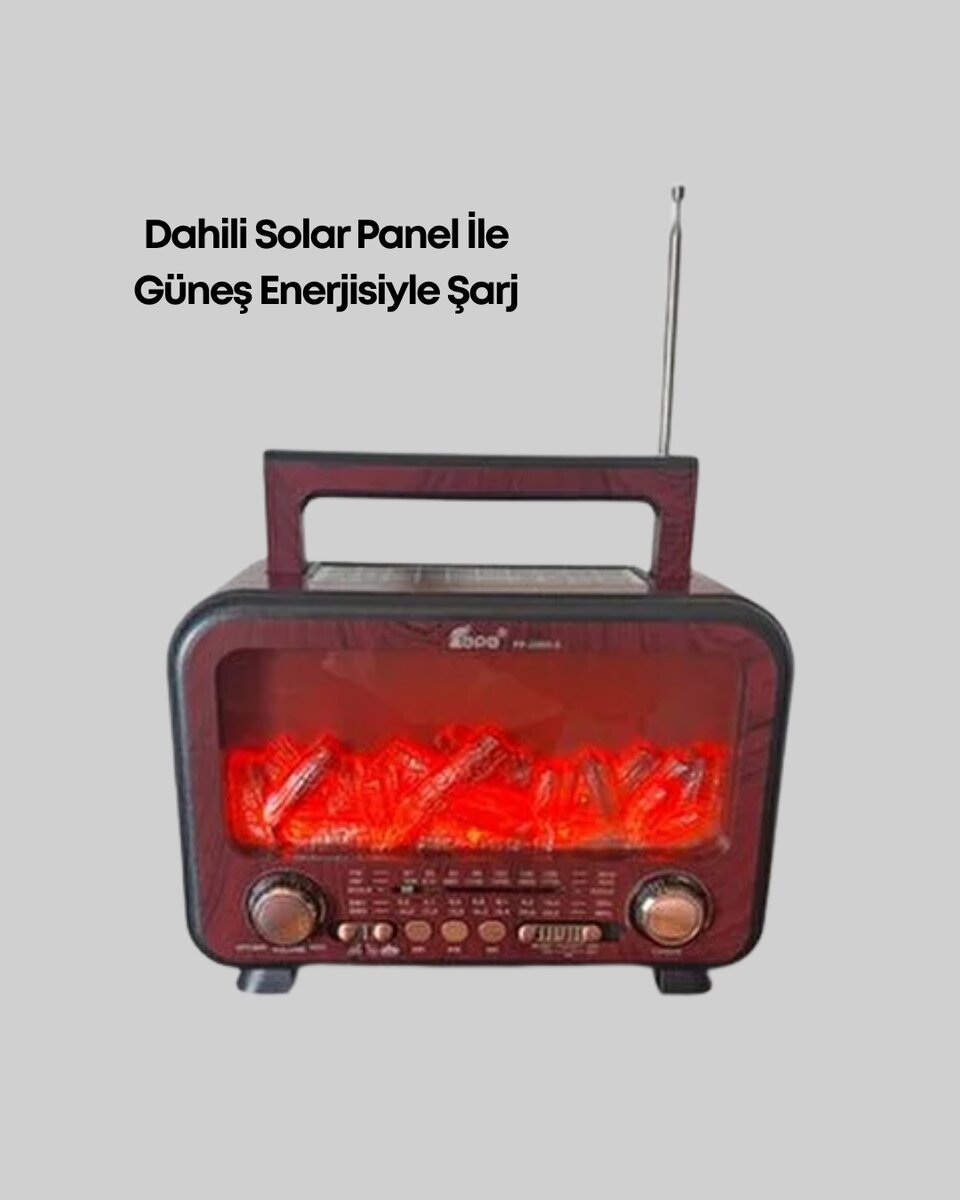Taşınabilir Kamp Hoparlörü – Solar Şarjlı Şömine Efektli 7W Güçlü Ses 4 Taşınabilir Kamp Hoparlörü – Solar Şarjlı Şömine Efektli 7W Güçlü Ses - Görsel 4
