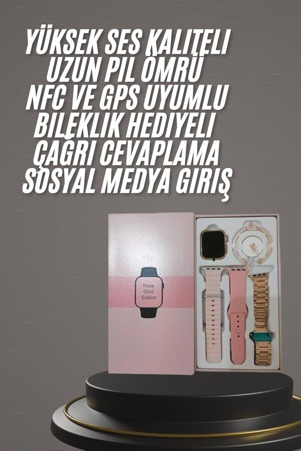 Yeni Nesil Kadın Akıllı Saat Rose Gold Android ve İos Uyumlu 1 Yeni Nesil Kadın Akıllı Saat Rose Gold Android ve İos Uyumlu