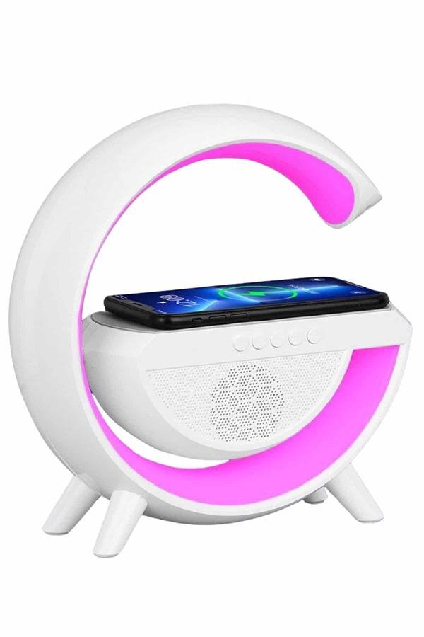 Bluetooth Hoparlör G Şekli Atmosfer Akıllı Rgb Lamba Wireless Kablosuz Şarj 4 Bluetooth Hoparlör G Şekli Atmosfer Akıllı Rgb Lamba Wireless Kablosuz Şarj - Görsel 4