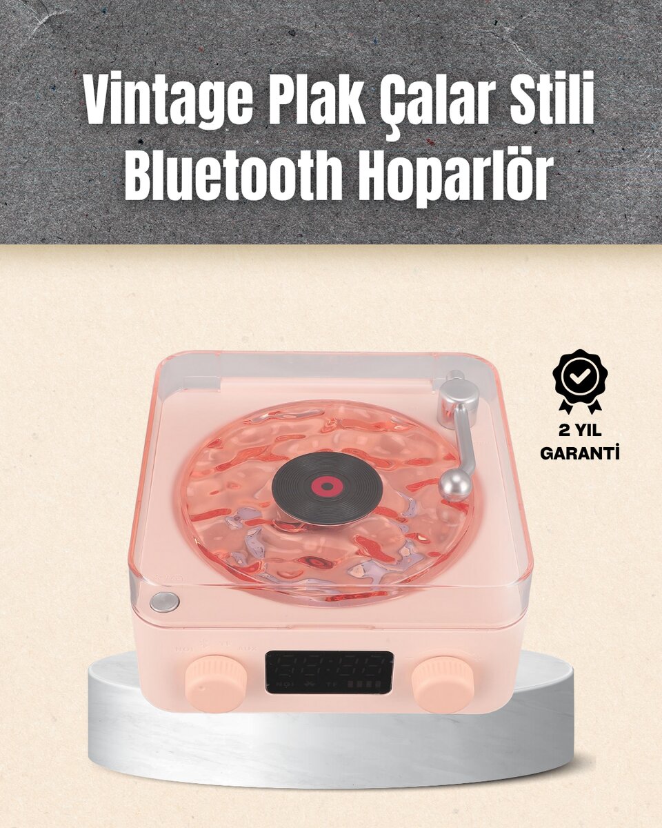 Retro Bluetooth Hoparlör – Yumuşak Gece Lambası ve Saat Göstergeli 1 Retro Bluetooth Hoparlör – Yumuşak Gece Lambası ve Saat Göstergeli