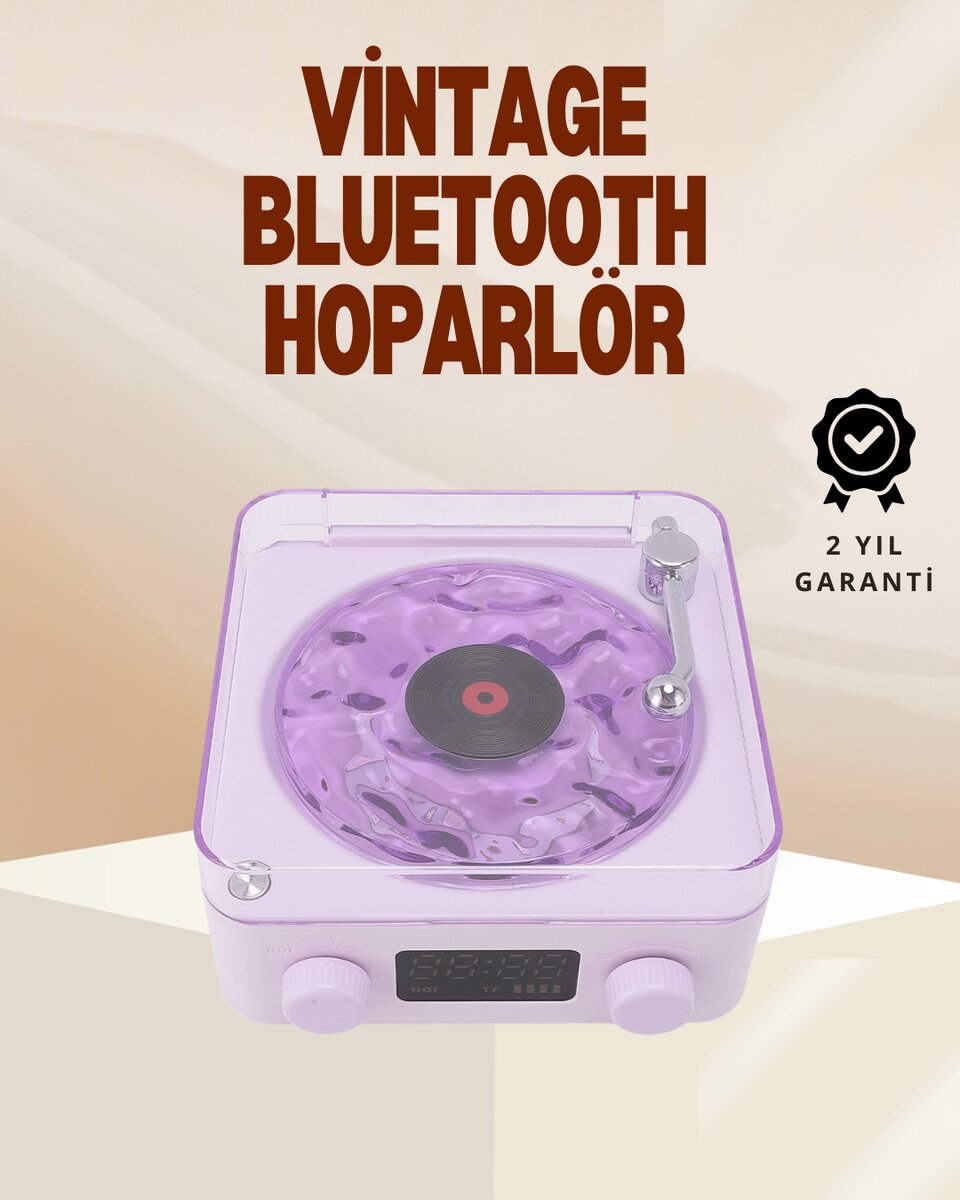 Retro Pikap Hoparlör – Şarjlı Kablosuz Projektör ve Gece Lambası 1 Retro Pikap Hoparlör – Şarjlı Kablosuz Projektör ve Gece Lambası