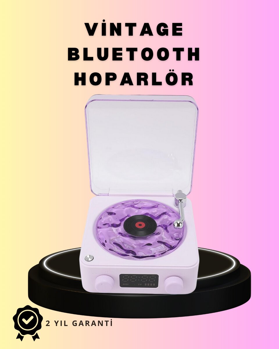 Bluetooth Retro Pikap Hoparlör – Projektörlü Gece Lambası 1 Bluetooth Retro Pikap Hoparlör – Projektörlü Gece Lambası