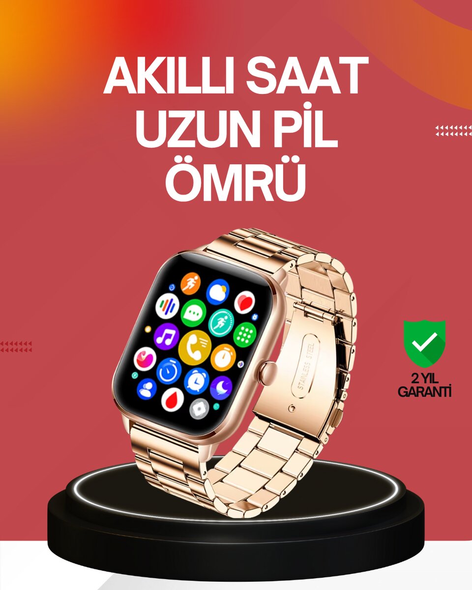 41 mm Kavisli Kasa Akıllı Saat IOS ve Android Uyumlu 1 41 mm Kavisli Kasa Akıllı Saat IOS ve Android Uyumlu