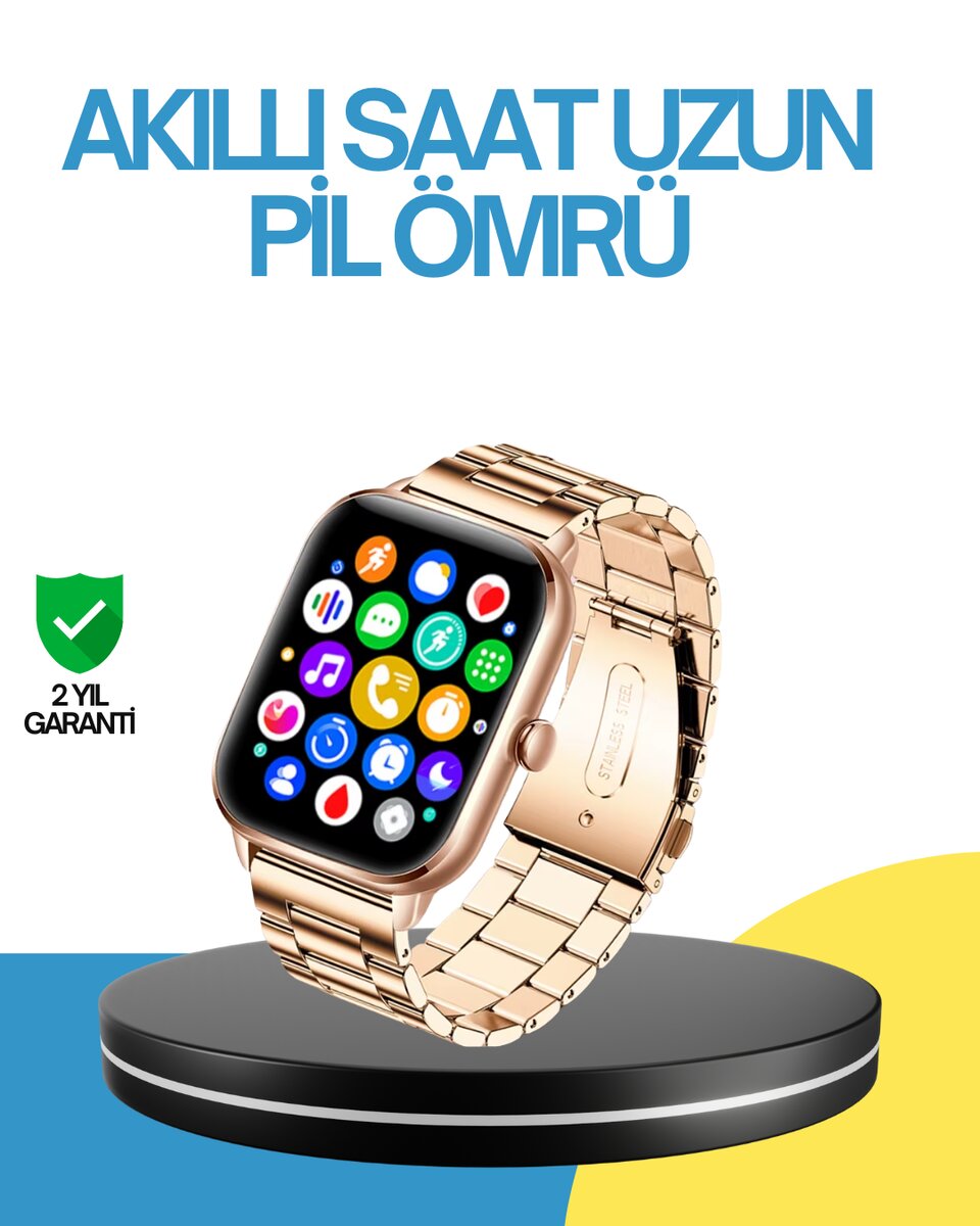 AMOLED Ekranlı Türkçe Menülü Akıllı Saat Bluetooth Görüşmeli 1 AMOLED Ekranlı Türkçe Menülü Akıllı Saat Bluetooth Görüşmeli