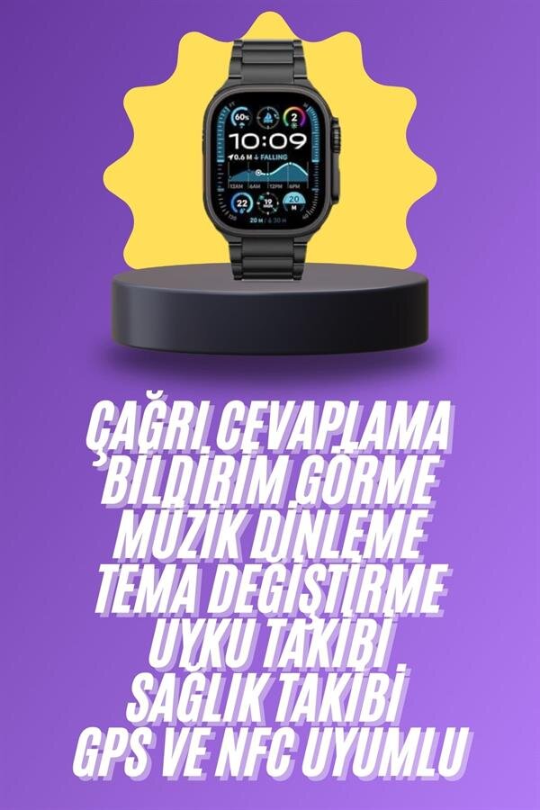 Ultra 3 Kordonlu Amoled Ekran Akıllı Saat Çok Fonksiyonlu Uyku ve Sağlık Takibi 2 Ultra 3 Kordonlu Amoled Ekran Akıllı Saat Çok Fonksiyonlu Uyku ve Sağlık Takibi - Görsel 2
