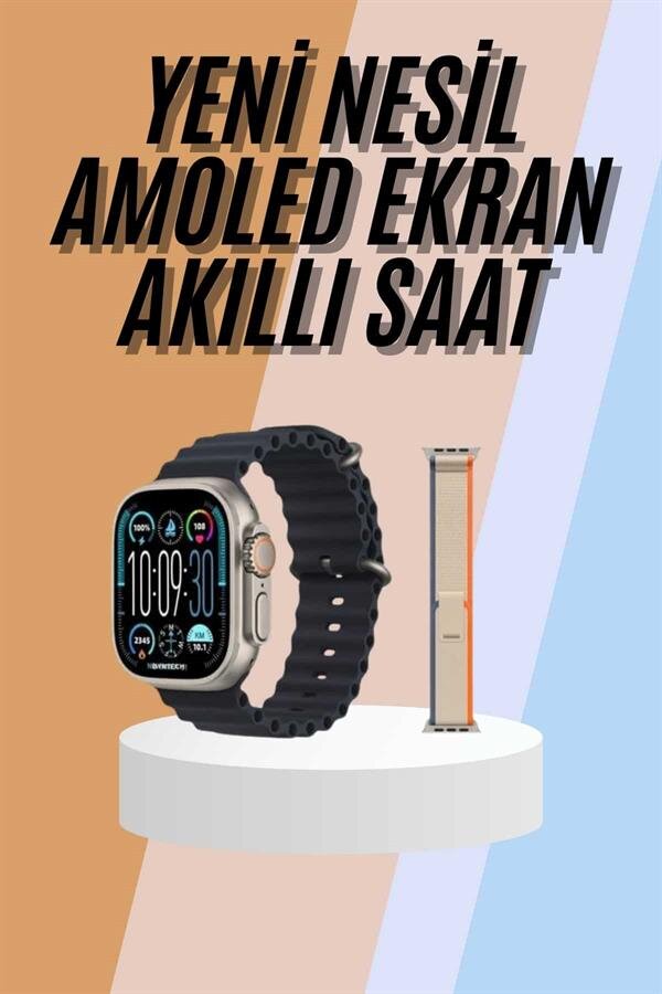 49mm Akıllı Saat Amoled Ekranlı Kadın Erkek Kol Saati Plastik Kordon 2 49mm Akıllı Saat Amoled Ekranlı Kadın Erkek Kol Saati Plastik Kordon - Görsel 2