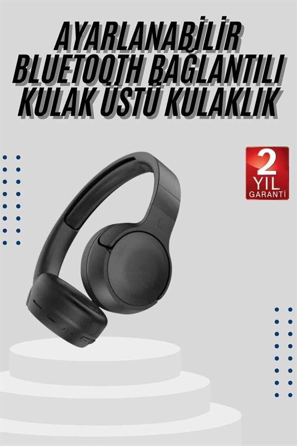 Kablosuz Bluetooth Kulaklık Kulak Üstü Ayarlanabilir Uzun Ömürlü 2 Kablosuz Bluetooth Kulaklık Kulak Üstü Ayarlanabilir Uzun Ömürlü - Görsel 2