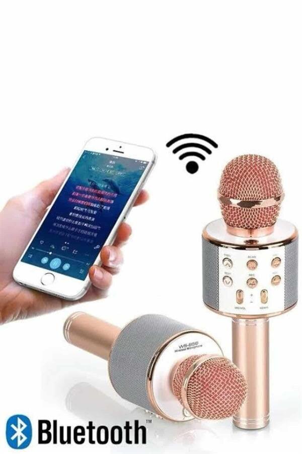 Karaoke Mikrofon Dahili Hoparlörlü Sd-usb-aux Girişli Bluetooth Hoparlör 3 Karaoke Mikrofon Dahili Hoparlörlü Sd-usb-aux Girişli Bluetooth Hoparlör - Görsel 3