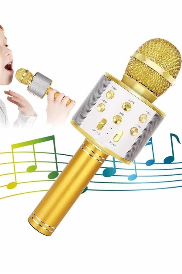Karaoke Mikrofon Dahili Hoparlörlü Sd-usb-aux Girişli Bluetooth Hoparlör 4 Karaoke Mikrofon Dahili Hoparlörlü Sd-usb-aux Girişli Bluetooth Hoparlör - Görsel 4