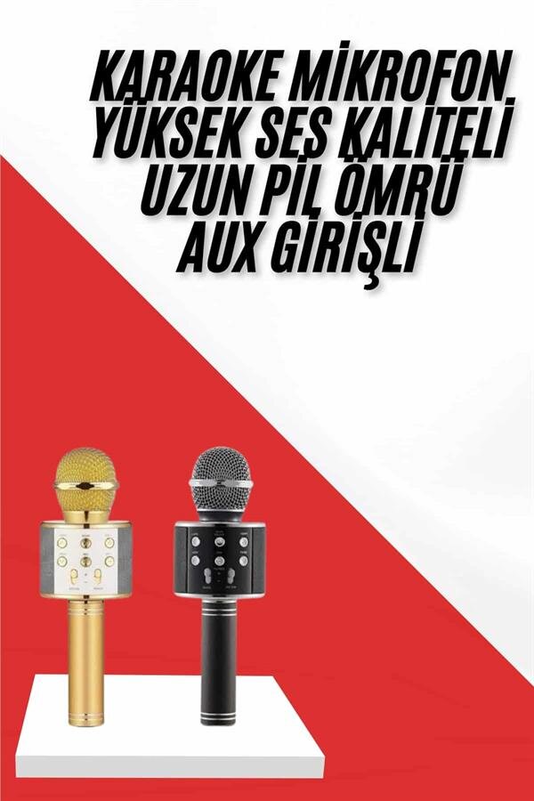 Karaoke Mikrofon Dahili Hoparlörlü Sd-usb-aux Girişli Bluetooth Hoparlör 2 Karaoke Mikrofon Dahili Hoparlörlü Sd-usb-aux Girişli Bluetooth Hoparlör - Görsel 2