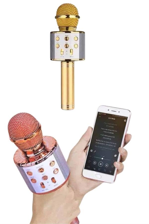 Bluetooth Hoparlör USB AUX SD Kart Kaoroke Mikrofon Uzun Pil Ömrü 3 Bluetooth Hoparlör USB AUX SD Kart Kaoroke Mikrofon Uzun Pil Ömrü - Görsel 3