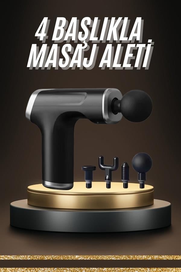 Profesyonel Masaj Tabancası Sporcu Masaj Aleti 4 Başlıklı Şarjlı Titreşimli 3 Profesyonel Masaj Tabancası Sporcu Masaj Aleti 4 Başlıklı Şarjlı Titreşimli - Görsel 3