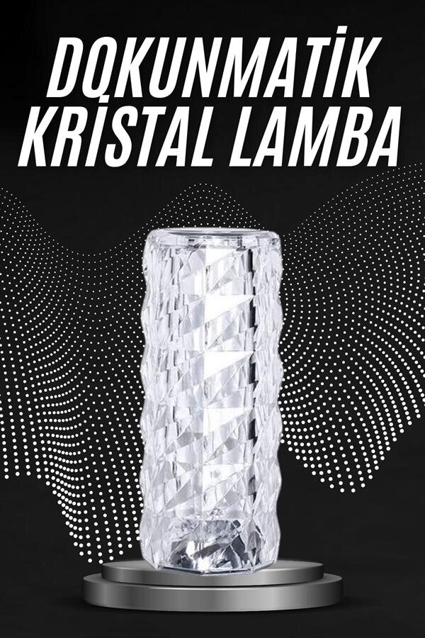 Kristal Lamba Masa Lambası Şarjlı Masa Lambası Dokunmatik Sensör Usb Şarjlı 2 Kristal Lamba Masa Lambası Şarjlı Masa Lambası Dokunmatik Sensör Usb Şarjlı - Görsel 2