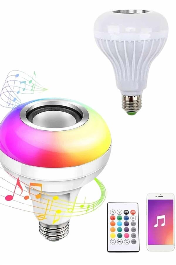 Bluetooth Hoparlör Akıllı Rgb Led Işık Renk Değiştirme Ses Bombası Ampül Görünümlü 3 Bluetooth Hoparlör Akıllı Rgb Led Işık Renk Değiştirme Ses Bombası Ampül Görünümlü - Görsel 3