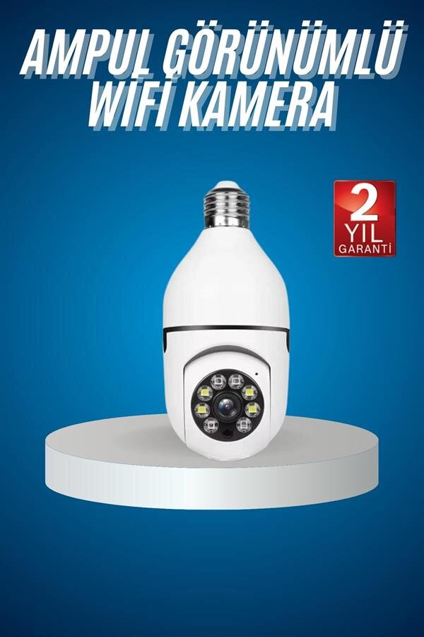 Wifi Güvenlik Kamerası Çift kameralı Ampule Takılabilir Sensörlü 2 Wifi Güvenlik Kamerası Çift kameralı Ampule Takılabilir Sensörlü - Görsel 2