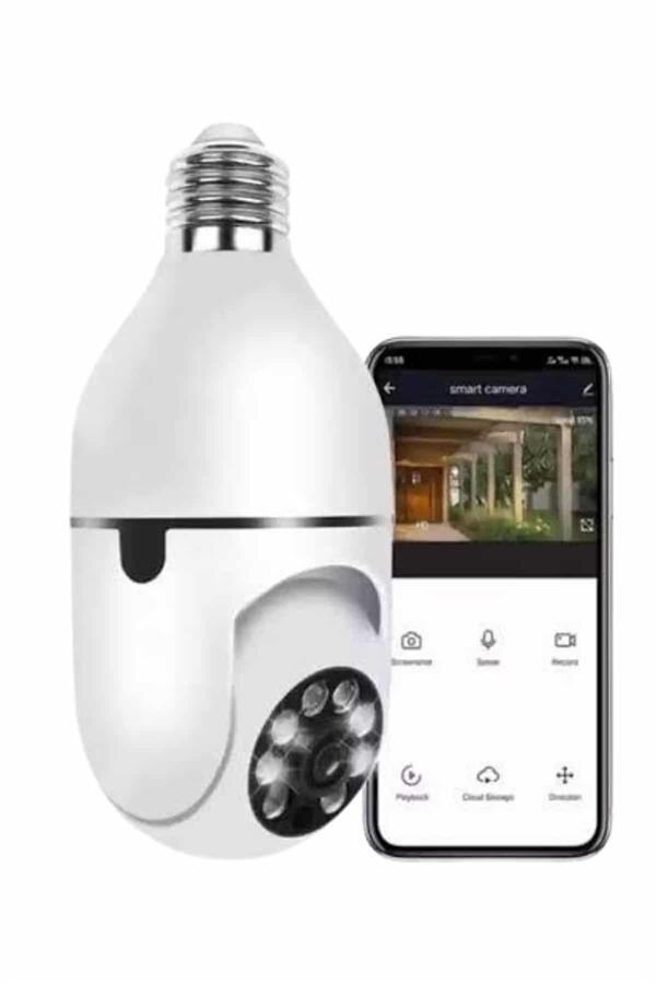 Wifi Güvenlik Kamerası Çift kameralı Ampule Takılabilir Sensörlü 3 Wifi Güvenlik Kamerası Çift kameralı Ampule Takılabilir Sensörlü - Görsel 3