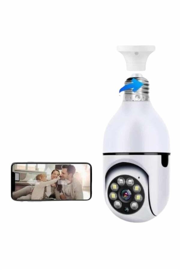Wifi Güvenlik Kamerası Çift kameralı Ampule Takılabilir Sensörlü 1 Wifi Güvenlik Kamerası Çift kameralı Ampule Takılabilir Sensörlü