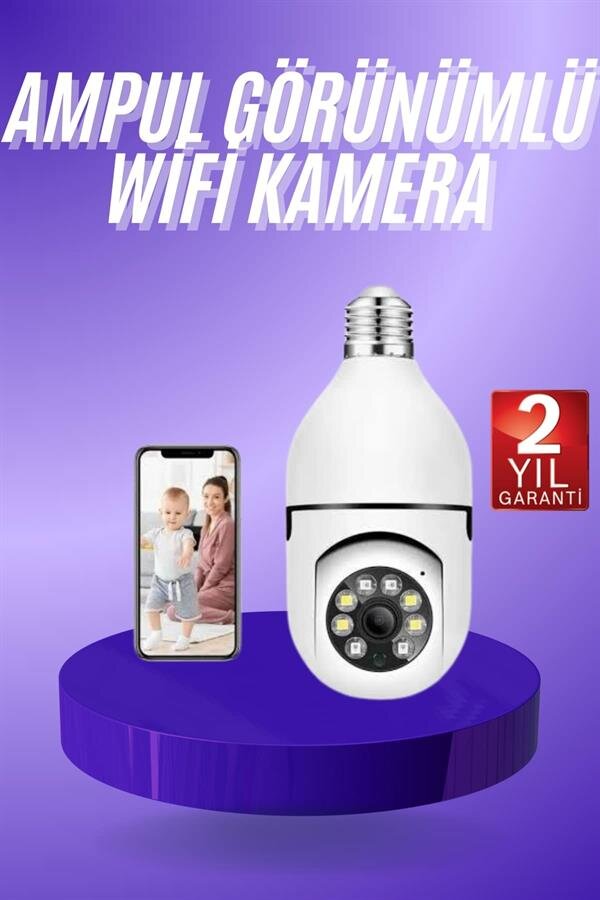 Güvenlik Kamerası Wi-Fi Özellikli 360 Derece Full Hd 1080p Ampül Kamera 2 Güvenlik Kamerası Wi-Fi Özellikli 360 Derece Full Hd 1080p Ampül Kamera - Görsel 2