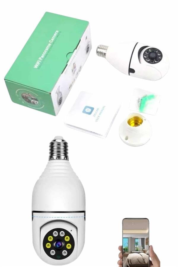 Güvenlik Kamerası Wi-Fi Özellikli 360 Derece Full Hd 1080p Ampül Kamera 1 Güvenlik Kamerası Wi-Fi Özellikli 360 Derece Full Hd 1080p Ampül Kamera
