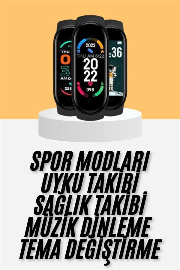 M6 Akıllı Bileklik Siyah Adımsayar Spor Takibi Android ve İOS Uyumlu 2 M6 Akıllı Bileklik Siyah Adımsayar Spor Takibi Android ve İOS Uyumlu - Görsel 2