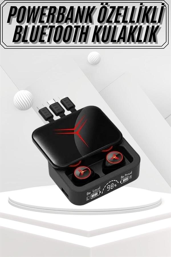 Kablosuz Bluetooth Kulaklık Powerbank Özellikli Göstergeli Hd Mikrofon 2 Kablosuz Bluetooth Kulaklık Powerbank Özellikli Göstergeli Hd Mikrofon - Görsel 2