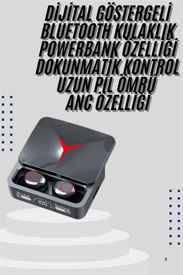 Kablosuz Bluetooth Kulaklık Powerbank Özellikli Göstergeli Hd Mikrofon 1 Kablosuz Bluetooth Kulaklık Powerbank Özellikli Göstergeli Hd Mikrofon