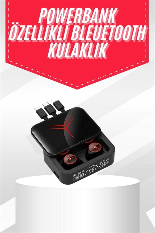 Tws Powerbank Kutulu Dijital Göstergeli Bluetooth Kulaklık Kablosuz Kulakiçi Kulaklık 2 Tws Powerbank Kutulu Dijital Göstergeli Bluetooth Kulaklık Kablosuz Kulakiçi Kulaklık - Görsel 2