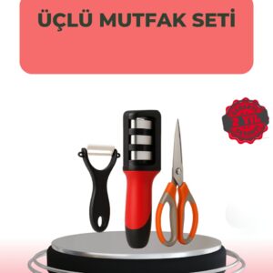 3 Parçalı Çok Fonksiyonlu Mutfak Makas Seti – Paslanmaz Çelik Ergonomik Tasarım