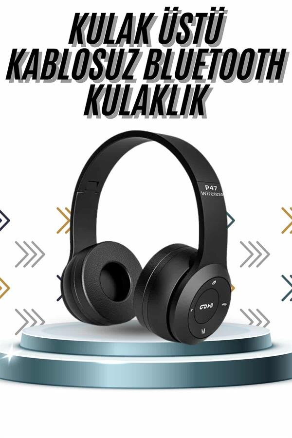 Kulak Üstü Bluetooth Kulaklık Yüksek Ses Kaliteli Ayarlanabilir 2 Kulak Üstü Bluetooth Kulaklık Yüksek Ses Kaliteli Ayarlanabilir - Görsel 2