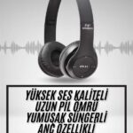 Kulak Üstü Bluetooth Kulaklık Yüksek Ses Kaliteli Ayarlanabilir