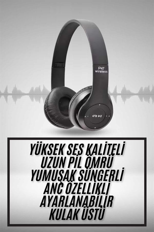 Kulak Üstü Bluetooth Kulaklık Yüksek Ses Kaliteli Ayarlanabilir 1 Kulak Üstü Bluetooth Kulaklık Yüksek Ses Kaliteli Ayarlanabilir