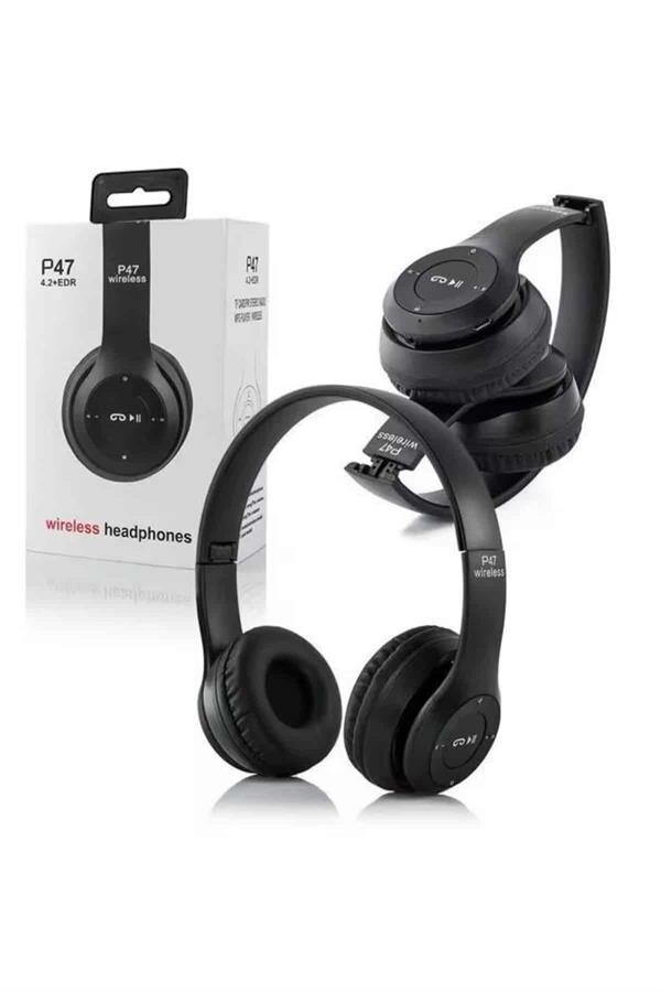 Bluetooth Kablosuz Kulaklık Siyah Wireless 5.0 Kulak Üstü Uzun Pil Ömrü 3 Bluetooth Kablosuz Kulaklık Siyah Wireless 5.0 Kulak Üstü Uzun Pil Ömrü - Görsel 3