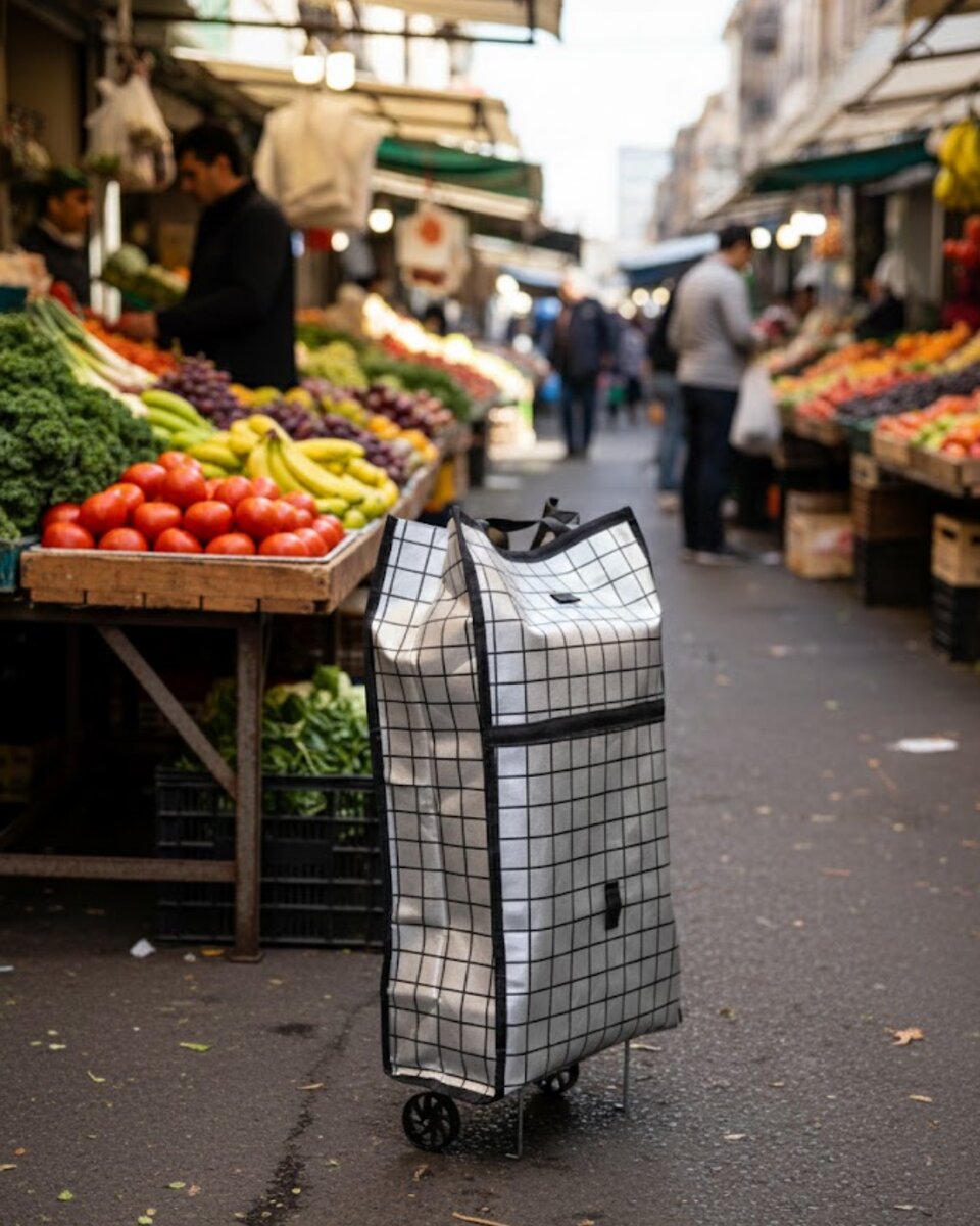 Ağır Yük Taşımaya Uygun Tekerlekli Market ve Pazar Çantası 1 Ağır Yük Taşımaya Uygun Tekerlekli Market ve Pazar Çantası