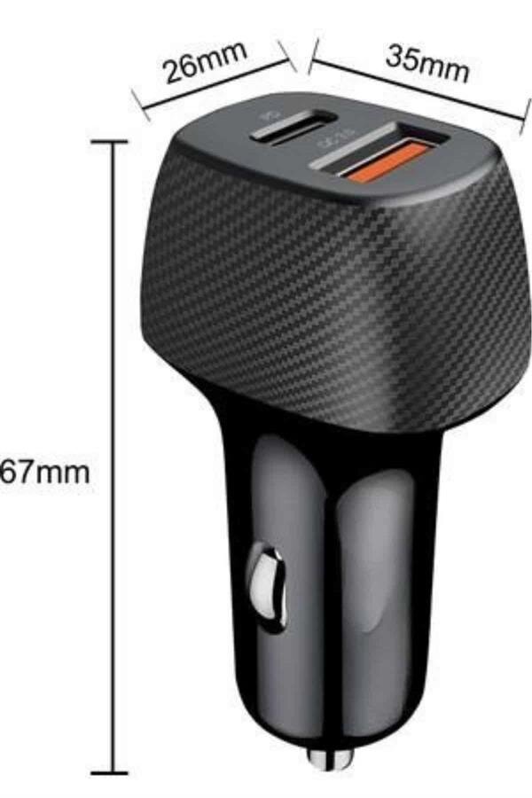 Araç İçi Hızlı Şarj Soketi 38W Oto Çakmaklık Type-C Araba Çakmaklık 4 Araç İçi Hızlı Şarj Soketi 38W Oto Çakmaklık Type-C Araba Çakmaklık - Görsel 4