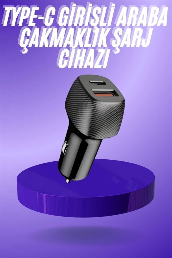 38W USB Type-C Girişli Oto Çakmaklık Araç İçi Hızlı Şarj Çakmaklık Şarj Aleti 2 38W USB Type-C Girişli Oto Çakmaklık Araç İçi Hızlı Şarj Çakmaklık Şarj Aleti - Görsel 2
