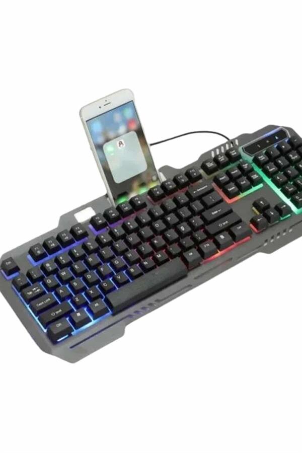 Işıklı Oyuncu Q Klavye Mouse Seti Siyah Gaming Oyuncu Klavye 4 Işıklı Oyuncu Q Klavye Mouse Seti Siyah Gaming Oyuncu Klavye - Görsel 4