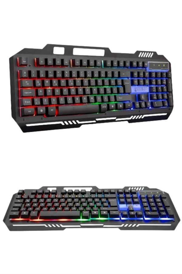 RGB Işıklı Gaming Oyuncu Klavye Q Klavye Mouse Hediyeli 3 RGB Işıklı Gaming Oyuncu Klavye Q Klavye Mouse Hediyeli - Görsel 3