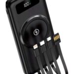 Kablosuz Çoklu Şarj Girişli 10.000 Mah Kablolu Powerbank Taşınabilir