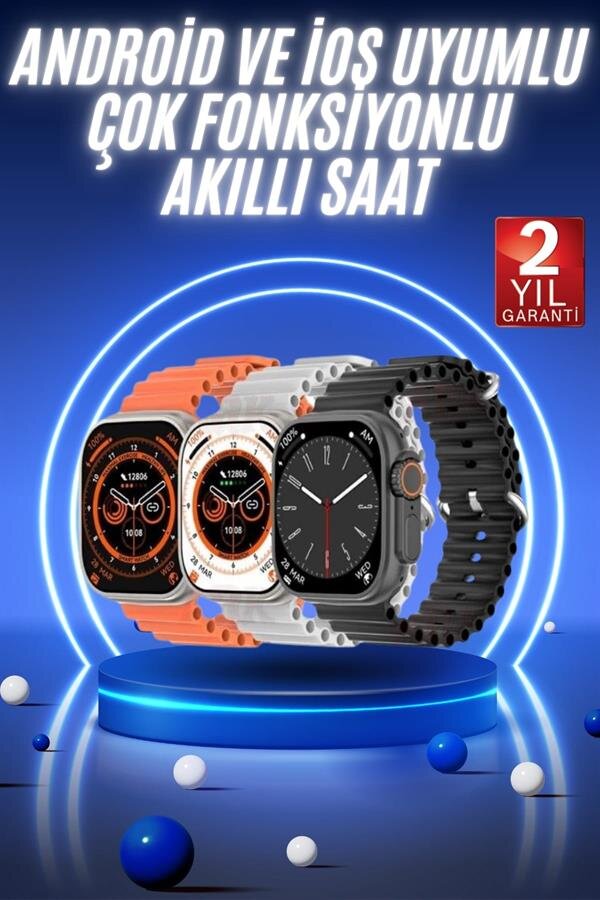Akıllı Saat Ultra Android & İOS Uyumlu Arama Bildirim Özellikli 2 Akıllı Saat Ultra Android & İOS Uyumlu Arama Bildirim Özellikli - Görsel 2