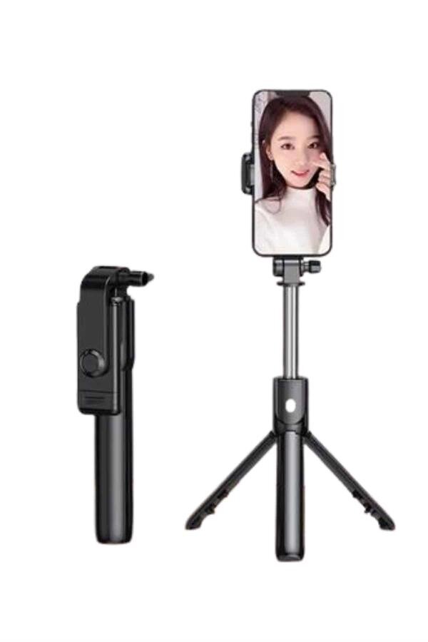 Selfie Çubuğu Tripod Bluetooth Kumandalı Selfie Çubuğu Telefon Tutucu 3 Selfie Çubuğu Tripod Bluetooth Kumandalı Selfie Çubuğu Telefon Tutucu - Görsel 3