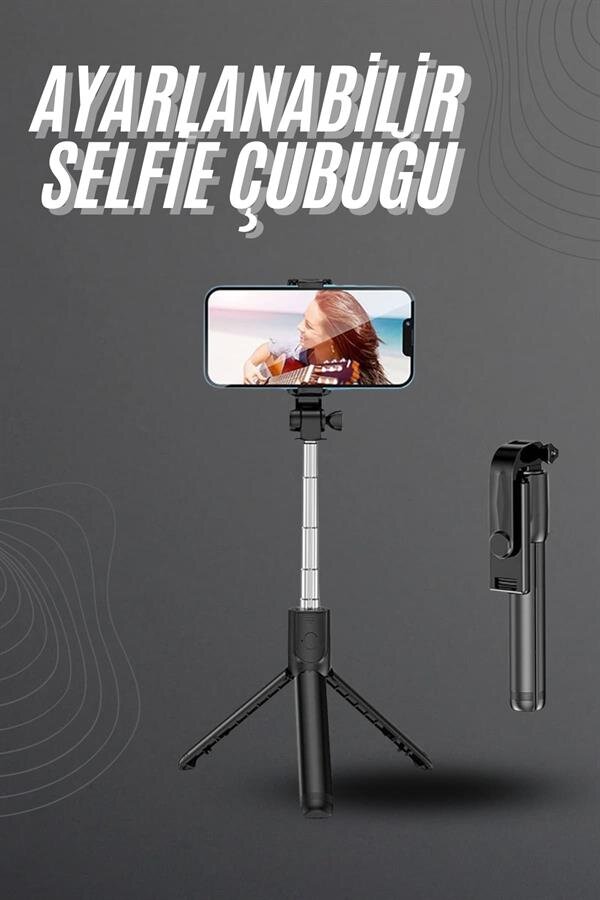 Selfie Çubuğu Tripod Bluetooth Kumandalı Selfie Çubuğu Telefon Tutucu 2 Selfie Çubuğu Tripod Bluetooth Kumandalı Selfie Çubuğu Telefon Tutucu - Görsel 2