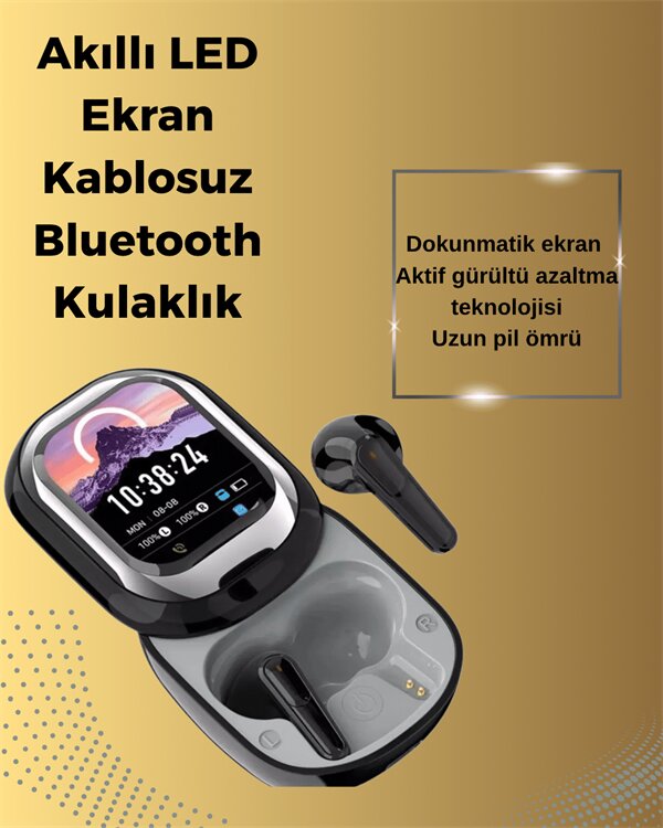 Şık Akıllı ve Güçlü: LED Ekranlı Kablosuz Kulaklık Seti 2 Şık Akıllı ve Güçlü: LED Ekranlı Kablosuz Kulaklık Seti - Görsel 2