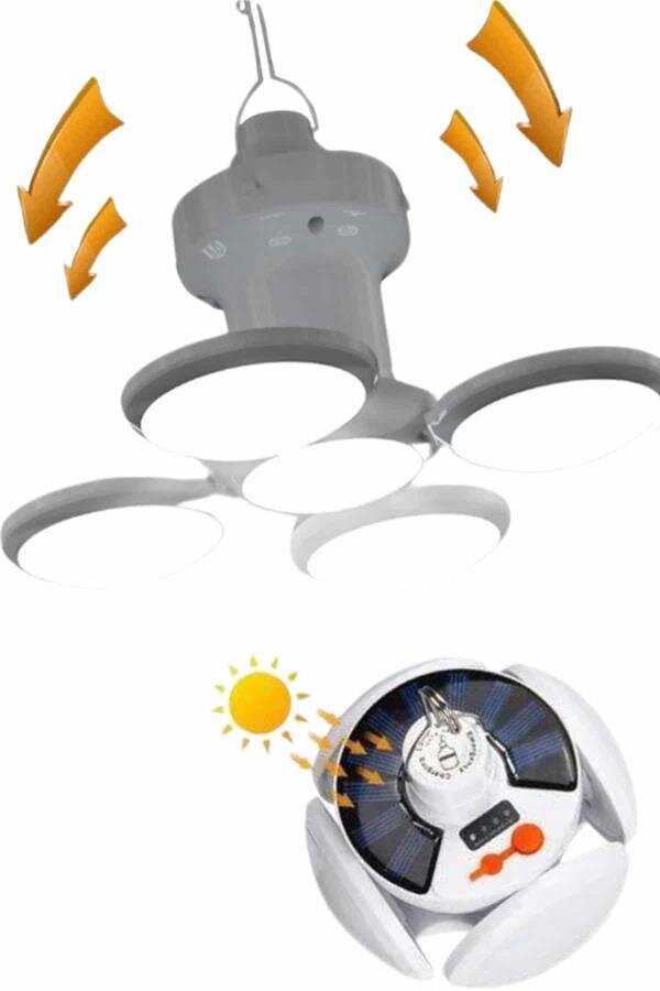 Kamp Lambası Güneş Enerjili Solar 5 Kanatlı Katlanır Lamba Karavan 3 Kamp Lambası Güneş Enerjili Solar 5 Kanatlı Katlanır Lamba Karavan - Görsel 3