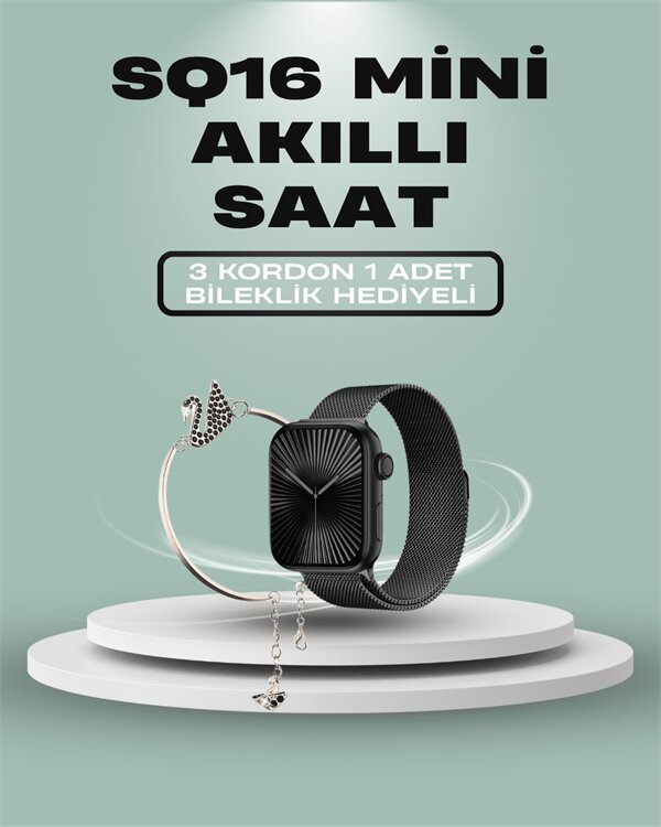 SQ-16 Mini Series 10 Akıllı Saat – 3 Kordon + Hediye Bileklik 2 SQ-16 Mini Series 10 Akıllı Saat – 3 Kordon + Hediye Bileklik - Görsel 2