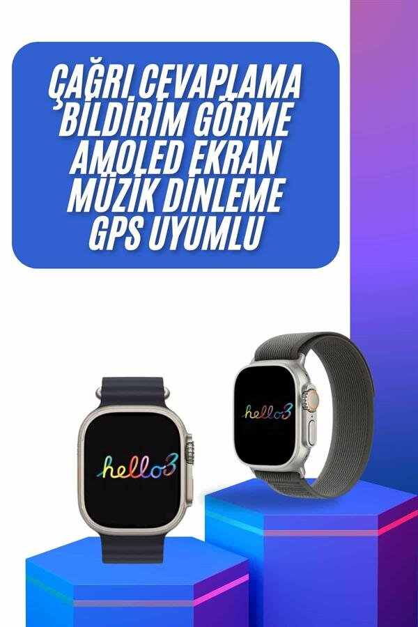 Yeni Nesil 3 Kordonlu Kol Saati 49 MM Amoled Ekran Akıllı Saat 1 Yeni Nesil 3 Kordonlu Kol Saati 49 MM Amoled Ekran Akıllı Saat