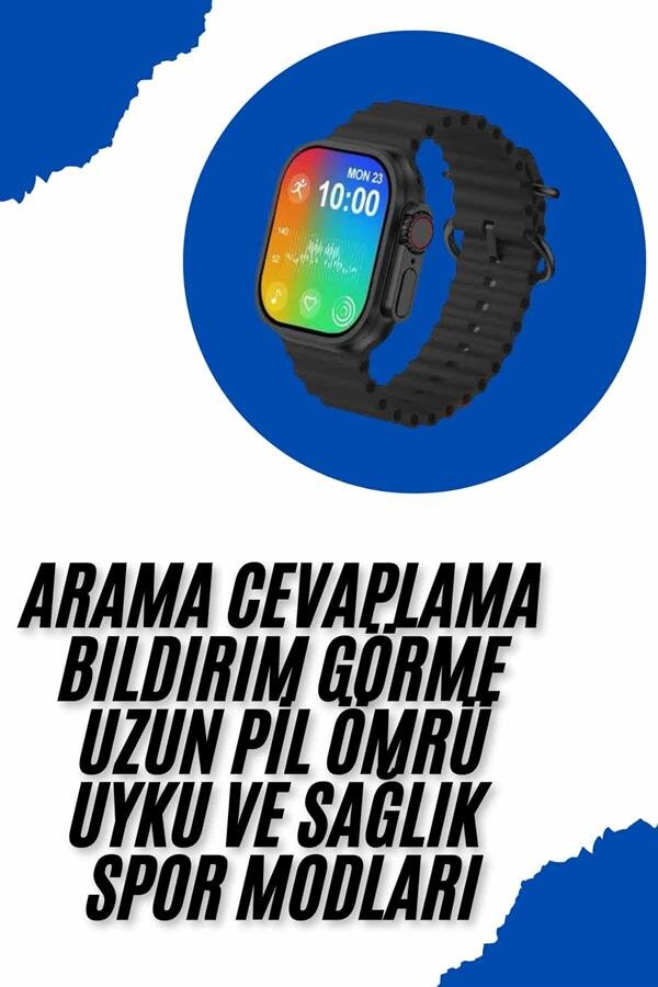 Akıllı Saat Sağlık Takibi Kalp Atışı Adımsayar Ultra Yeni Nesil nefes Egzersizi 1 Akıllı Saat Sağlık Takibi Kalp Atışı Adımsayar Ultra Yeni Nesil nefes Egzersizi
