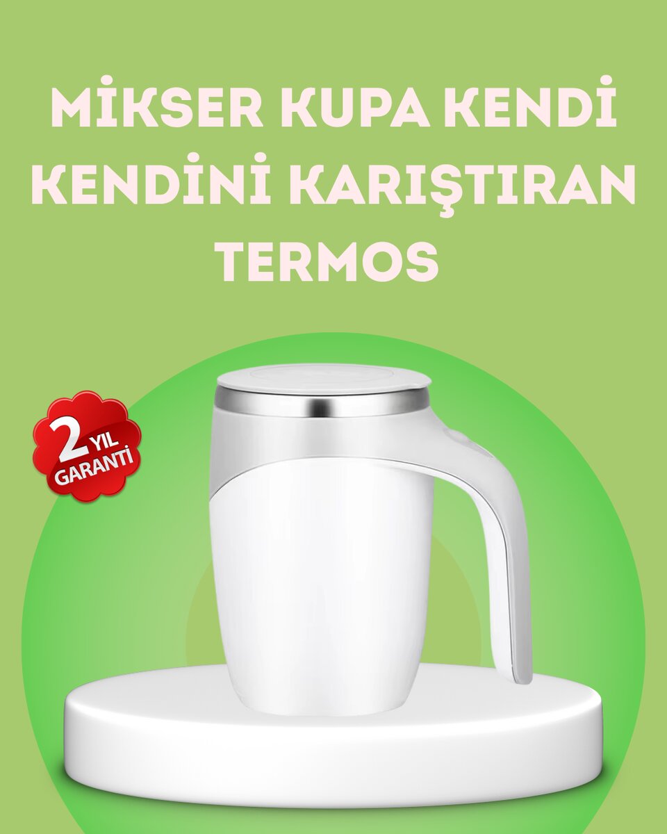 Elektrikli Otomatik Karıştırıcı Kupa – 304 Paslanmaz USB Şarjlı Taşınabilir 1 Elektrikli Otomatik Karıştırıcı Kupa – 304 Paslanmaz USB Şarjlı Taşınabilir